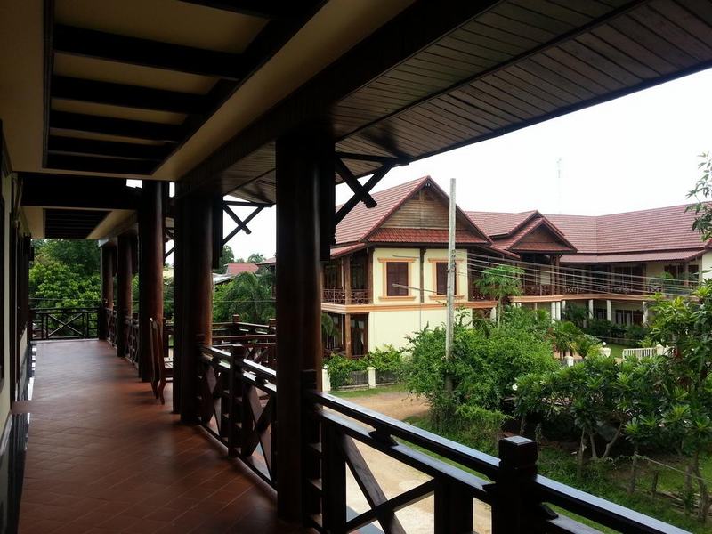 Innenhof, Pon Arena Hotel, Si Phan Done, Laos Rundreise