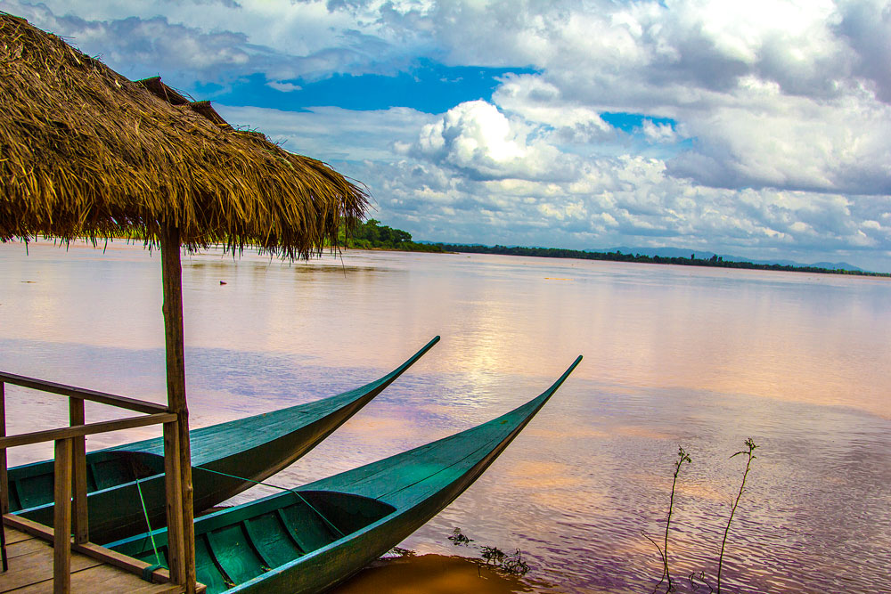 Blick auf den Mekong, The River Resort, Champasak, Laos Reise