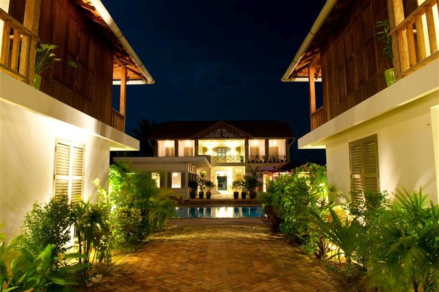 Nachtansicht, Bambu Hotel, Battambang, Kambodscha Rundreise