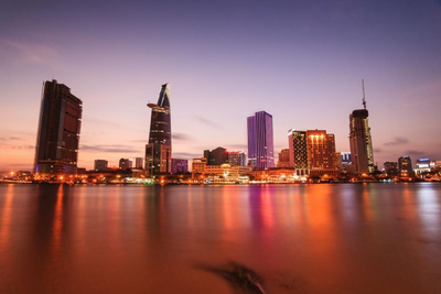 Skyline von Saigon, Vietnam Kambodscha Rundreise