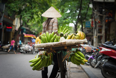 Straßenhändlerin in Hanoi, Vietnam Gourmetreise