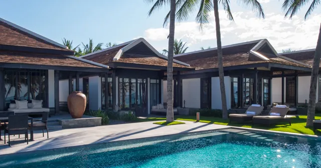 Poolbereich, Four Seasons Nam Hai, Hotel Hoi An, Vietnam Rundreise