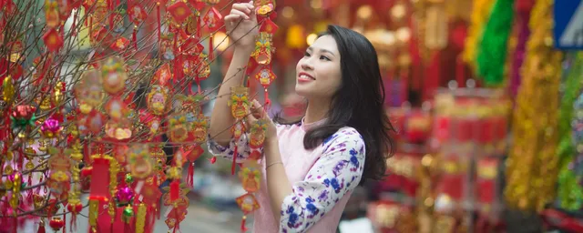 Mädchen, Ao Dai, Tet Fest Vietnam