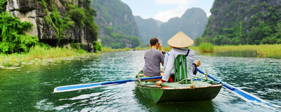 Boot, Trockene Halong Bucht, Vietnam Reise
