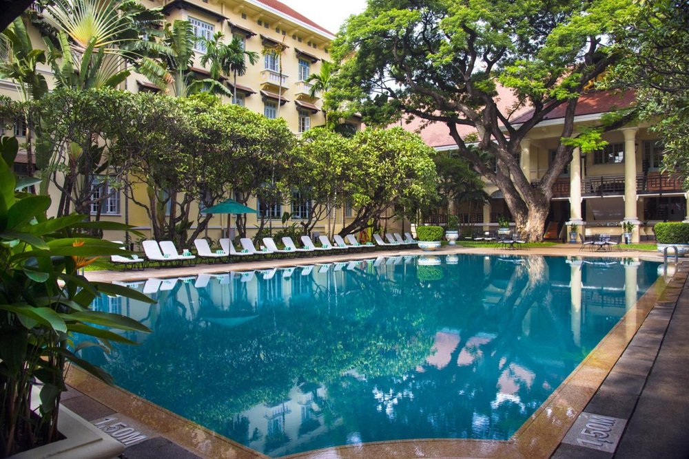 Pool, Raffles Hotel le Royal, Phnom Penh, Kambodscha Rundreise