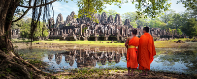 Mönche in Angkor Wat, Kambodscha Reisen 