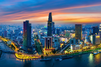 Skyline von Saigon, Vietnam, Indochina Reise