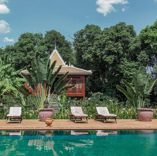 Poollandschaft, Rajabori Villas Resort, Kratie, Kambodscha Rundreise