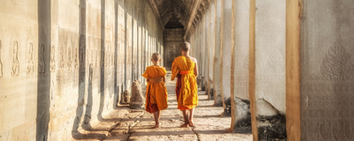 Mönche, Angkor Wat, Kambodscha Reise