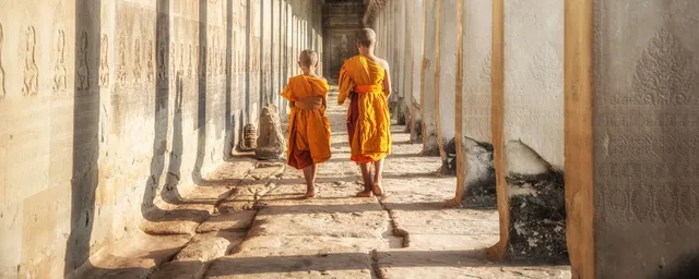 Mönche, Angkor Wat, Kambodscha Reise