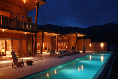 Villa bei Nacht, Six Senses Con Dao, Vietnam Reise