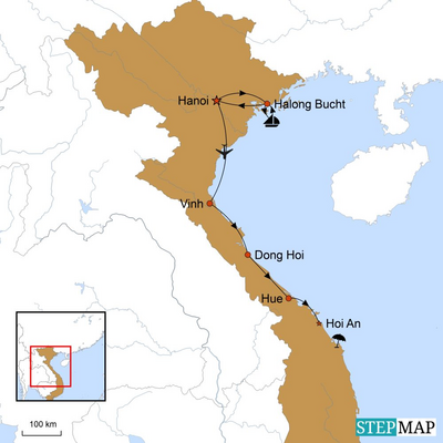 Reiseverlauf Abenteuer und Meer, Vietnam Naturreise