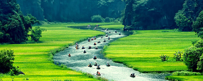 Boote, Trockene Halong Bucht, Vietnam Reise