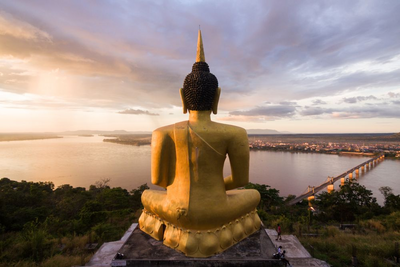Goldener Buddha, Pakse, Laos Reise