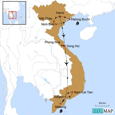 Reiseverlauf Wunder der Natur, Vietnam Naturreise