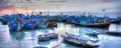 Fischerboote Phan Thiet, Vietnam Reise