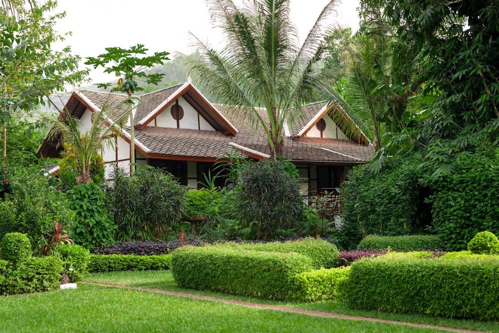 Garten, Muang La Resort, Laos Reisen