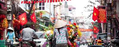 Straße in Hanoi, Vietnam Reise
