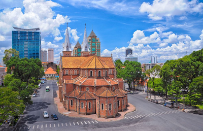 Notre Dame in Saigon, Vietnam Naturreise