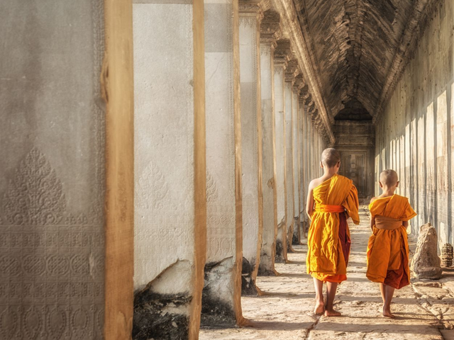 Mönche in Siem Reap, Angkor Wat, Kambodscha Reisen, Vietnam, Laos