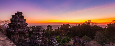 Sonnenuntergang, Angkor Wat, Kambodscha Reise