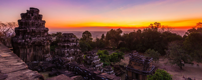 Sonnenuntergang, Angkor Wat, Kambodscha Reise