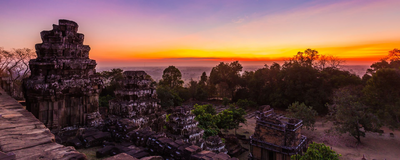 Sonnenuntergang, Angkor Wat, Kambodscha Reise