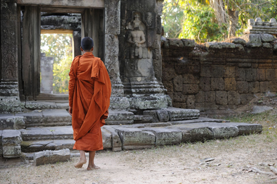 Angkor, Mönch, Kambodscha Rundreise