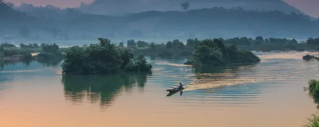 Mekong, Sonnenaufgang, Asien Reise
