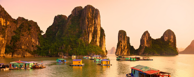 Schwimmendes Dorf, Halong Bucht, Vietnam Reise