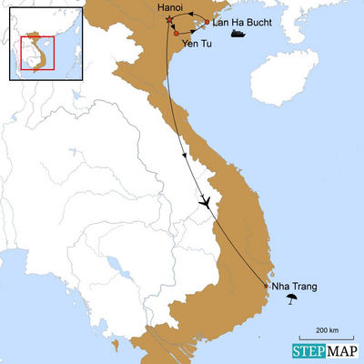 Karte zur Vietnam Lifestyle Reise - celebrate your life