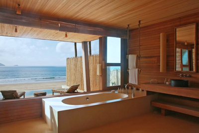 Badezimmer im Front Deluxe Room, Six Senses Con Dao, Vietnam Reise
