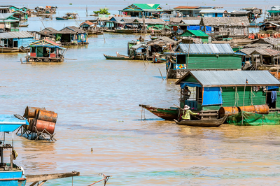 Reisen am Mekong:Schwimmendes Dorf auf dem Tonle Sap