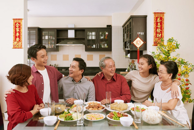 Familie Tet Fest Essen, Neujahrsfest Vietnam